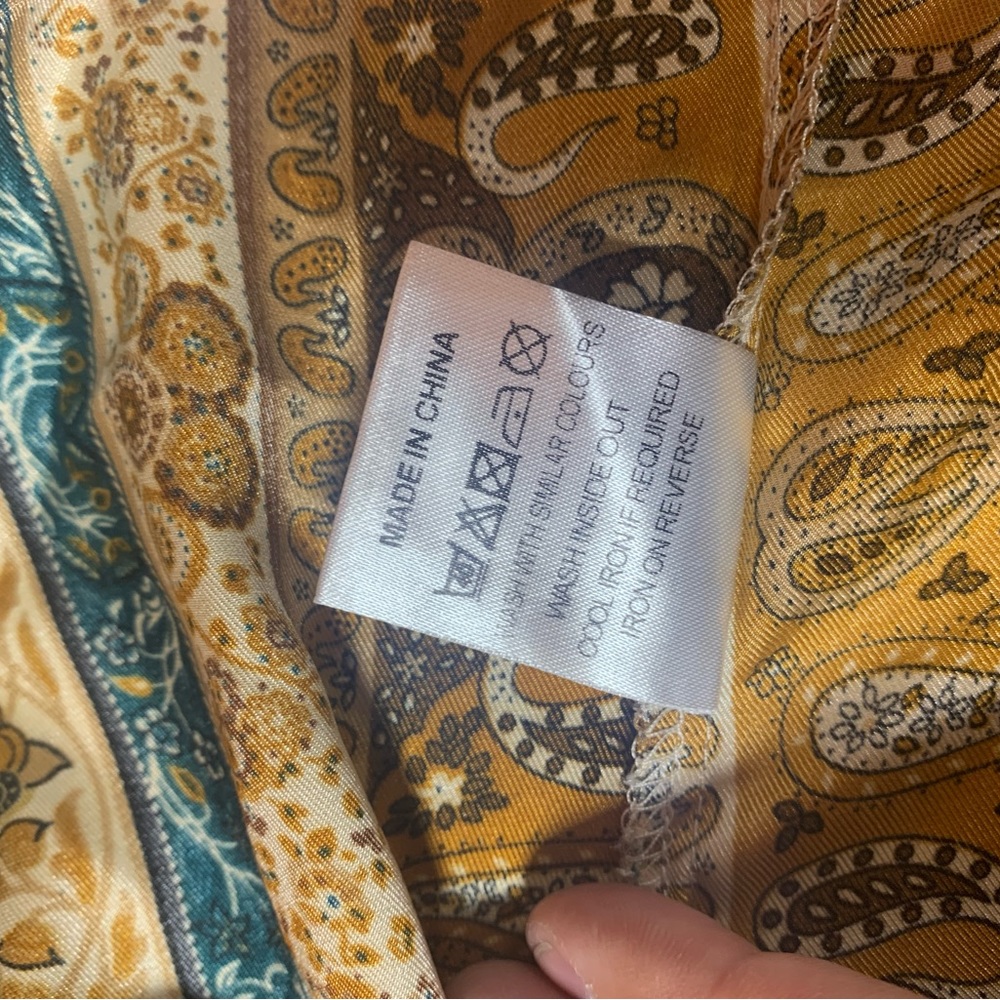 Cider Teal and Gold Patterned Wrap Blouse - Picture 11 of 11